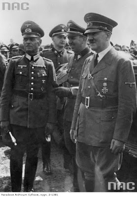 Adolf Hitler during a visit to general Rundstedt's headquarters in Ukraine